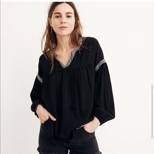 Madewell peasant embroidered top